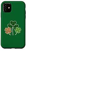 Trois tr&egrave;fles l&eacute;opard Buffalo Plaid Tr&egrave;fle St Patrick Day Coque pour iPhone 11