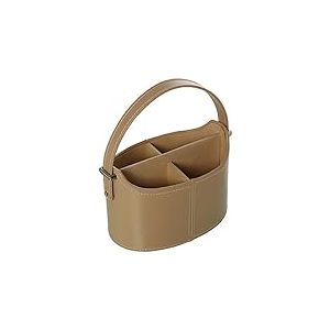 DRW Porte-manettes en Similicuir Beige 23 x 12 x 19 cm