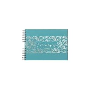 Exacompta - R&eacute;f. 16491E - Album photos &agrave; spirales TITANE - 50 pages noires - 150 photos - format 32 x 22 cm - couverture en papier pellicul&eacute; soft touch - Titane Turquoise