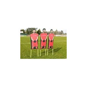 Netsportique Lot de 3 mannequins Flexibles en Polyester imprimé - Couleur au Choix - Mannequin Coup Franc Football (Rouge)