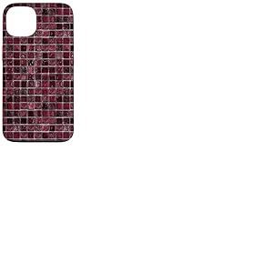 Carrelage en Verre mosa&iuml;que carr&eacute; Agate Rouge r&eacute;tro esth&eacute;tique Coque pour iPhone 13