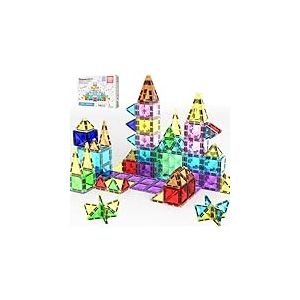 PicassoTiles 100 Pcs Bloc de Construction Magn&eacute;tique Mini S&eacute;rie Diamant Taille Voyage on-The-Go Aimant Construction Jouet Ensemble STEM Learning Kit Jeu &Eacute;ducatif D&eacute;veloppement