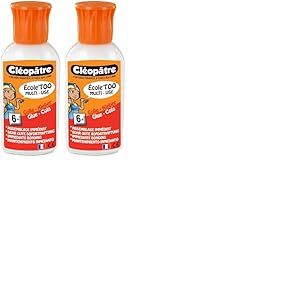 Cléopatre - AE70X - Ecole'Too - Colle Multi-matériaux avec Embout biberon - Flacon 60 g (Lot de 2)