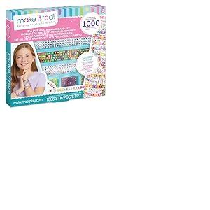 Make It Real Kit de bracelet de luxe en perles alphabet Say Yes, 1 000 pièces, ensemble de loisirs créatifs