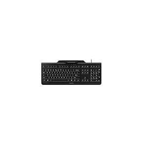 CHERRY Secure Board 1.0, Clavier S&eacute;curis&eacute; Filaire avec Lecteur de Carte et Interface RFID/NFC, Disposition UK (QWERTY), Connexion USB-A, Noir