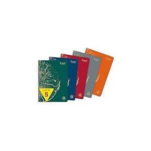 Forever - 68401Cpack - Un Lot de 5 Cahiers à Spirale 100 pour cent Recyclé une Marque de Clairefontaine, A4 21x29.7 cm, 120 Pages Détachables Grands Carreaux, Papier 90g recyclé