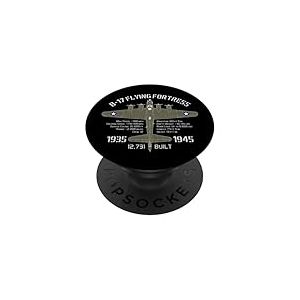 Bombardier B-17 &laquo; Flying Fortress &raquo; Seconde Guerre Mondiale avec caract&eacute;ristiques vieillies PopSockets PopGrip Adh&eacute;sif