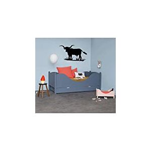 Stickers Taureau Longues Cornes - Jaune, L 140cm x H 83cm