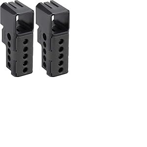 Tableau Electrique - Coffret Electrique - Disjoncteur - Bornier Electrique - Embout de cablage - Borne de Connexion &eacute;lectrique - DEBFLEX 707355 Bornier Phase 5 Trous - Noir (Lot de 2)