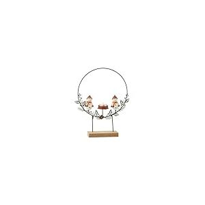 PHOTOPHORE Cercle sur Pied+ BONHOMMES DE Neige Mix