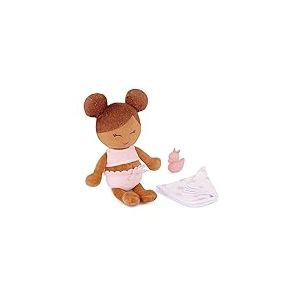 LullaBaby - Poup&eacute;e de Bain en Peluche - Poup&eacute;e de Bain Lavable de 36 cm - Corps en Peluche pour Un Vrai Jeu d'eau - Teint Olive et et Cheveux ch&acirc;tains clairs - 2 Ans et +