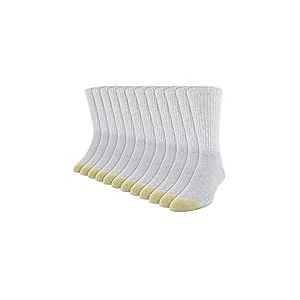 Gold Toe 656s Cotton Crew Athletic Socks, Multipairs Chaussettes, Gris chin&eacute; (12 Paires), L (lot Homme