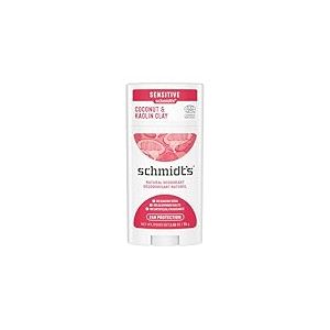 SCHMIDT'S Déodorant Stick Peaux Sensibles Kaolin et Noix de Coco, 100% d'Origne Naturelle, Efficacité 24h, 58 ml, 75 g