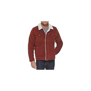 Levi's Corduroy Sherpa Lined Trucker Jacket (Regular & Big & Tall Sizes) Veste Camionneur en Velours c&ocirc;tel&eacute;, Rouille, XXL Homme