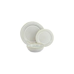 WeHome Rita Service de vaisselle 6 personnes, 18 pièces, couleur céramique, modèle Rita, moderne 3 tailles, lavable au lave-vaisselle, compatible avec four à micro-ondes (beige)