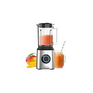 Taurus - Blender Puissant Prior Inox 1500W | 2 Vitesses + Turbo | Carafe en Verre 2L | Lames 6 Fils | Acier Inoxydable | Base Antidérapante | Sans BPA, Noir, Métal