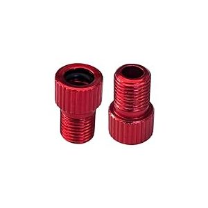 cyclingcolors 2X Embout Adaptateur raccord connecteur Pompe v&eacute;lo Valve Presta Dunlop Schrader Chambre &agrave; air Pneu compresseur, Rouge