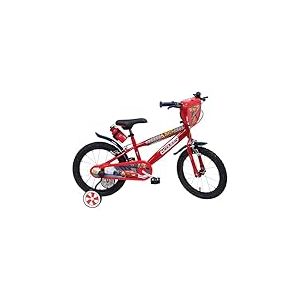 albri, vélo Bouclier Avant, Bouteille d'eau et stabilisateurs latéraux Cars Mesure 16 Pouces Unisexe Enfants, Rouge, Petit
