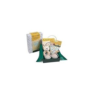 GRÜNSPECHT GB-004 Coffret cadeau bio pour bébé avec coussin chauffant bio, hochet en tissu biologique, kit d'impression bio et body bio Cadeau de naissance, fête prénatale