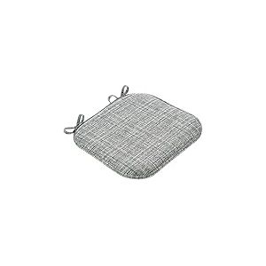 Sweet Home Collection Aria Lot de 4 Coussins de Chaise en Mousse à mémoire de Forme avec Attaches Motif nid d'abeille Antidérapant Dos en Caoutchouc 40,6 x 40,6 cm Gris