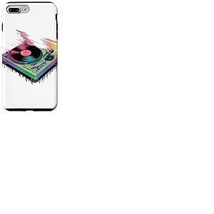 Glitch Art Platine Disque Vinyle Musique Coque pour iPhone 7 Plus/8 Plus