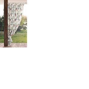 Eurofirany Garden Rideau Ext&eacute;rieur avec Onglet en Haut - 1 pc. Rideau Imperm&eacute;able, Coupe-Vent, Fermeture Velcro, Rideau pour Pergola, Gazebo, Terrasse, Pavillon, 155x260 cm, Imprim&eacute; Gris