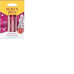 Cadeau pour femme Burt’s Bees | Coffret cadeau pour lèvres hydratant avec 3 brillants à lèvres dans les tons pivoine, rhubarbe et figue | Kissable Colour | 3x2,6 g