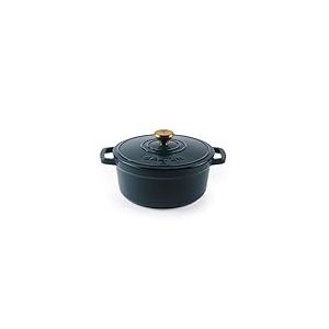 Salter Chester Casserole en fonte – Vert, 24CM, Couvercle auto-arrosant, Cocotte-minute, Cuisson de la plaque au four, Adapté à tous types de plaques y compris induction, 3.4L, Sans PFAS
