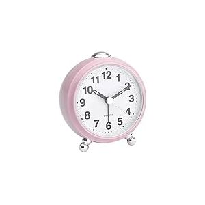 TFA Dostmann Réveil analogique, 60.1030.16, Look rétro, Mouvement Silencieux, Horloge de Table, idéal pour Chambre d'enfant, Chambre à Coucher, Couleurs Pastel, Petit réveil, Rose