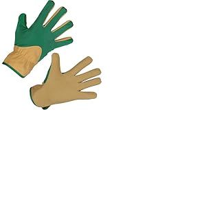 Keron Gants de jardin vert-marron, microfibre, T. 6