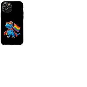 Velociraptor Gay Pride LGBT Lunettes de soleil Cape Rainbow Flag Coque pour iPhone 11 Pro
