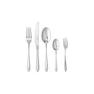 Sambonet Dream 52515-N1 Ensemble de couverts de table monobloc en acier inoxydable 18/10 pour 6 personnes, 30 pièces: 6 fourchettes, 6 couteaux, 6 cuillères, 6 cuillères à café, 6 cuillères à thé, 6