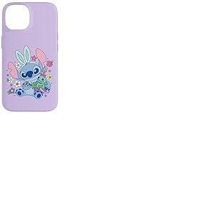 Coque pour iPhone 14 Disney Lilo & Stitch Cute Easter Bunny Stitch and Scrump
