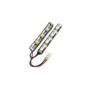Keenstone Airsoft Batterie Bâton NiMH 9,6V 1600mAh Nunchuk Bâton pour Fusil à Air Comprimé ICS CA TM SRC JG G36 G&M734 etc + Mini Connecteur de Haute Décharge 1011002