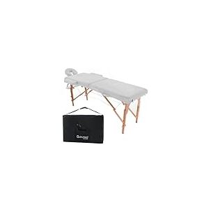 QUIRUMED Table de Massage Pliante en Bois EASY, Couleur Blanc, 194 x 70 cm, Table de Massage, Massage Physiothérapie, Similicuir, Tête Articulée, Hauteur Réglable, 2 Corps, Jusqu'à 150 kg