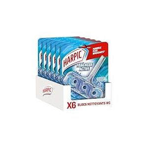 Harpic lot de 6 Blocs WC- Nettoyant WC Fraîcheur Active Explosion marine anti-tache & anti-calcaire - 6 unités