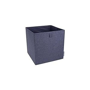 Bigso Box of Sweden boîte Cube pour l’étagère ou l’Armoire – Grande boîte de Rangement pour vêtements, Jouets, Fournitures de Bureau, etc. – boîte Pliable en Polyester et Carton – Bleu (Bleu)