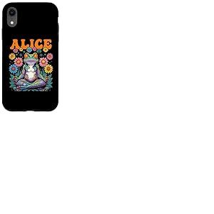 Alice - Motif Grenouille fantaisiste pour Fille - Prénom Alice Coque pour iPhone XR