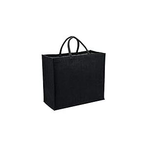 La Cordeline Sac Cabas Noir Toile Jute 25L Anse Confort- Sac de courses, shoping