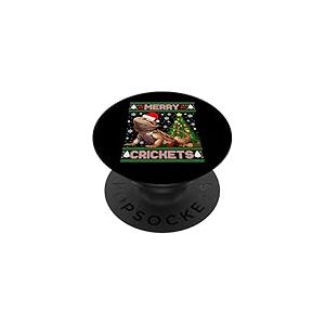 Merry Crickets Pyjama de No&euml;l Motif Dragon Barbu PopSockets PopGrip Adh&eacute;sif