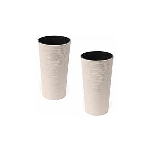 Siena Garden Eco Locon Lot de 2 Pots de Fleurs Blanc 25 cm