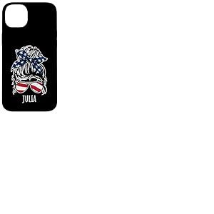 Alice Chignon cheveux désordonnés avec lunettes de soleil ruban USA Coque pour iPhone 14 Plus