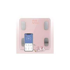 himaly 180KG / 400LB Pèse Personne Impédancemètre, Balance Pèse Personne Connecté Bluetooth-compatible, Balance Salle de Bains Multi-Utilisateurs avec 14 Données Corporelles Recharge en Batterie