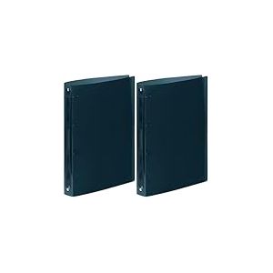 Viquel - Classeur souple A4 avec 4 anneaux - Dos de 3,5 cm - Noir translucide (Lot de 2)