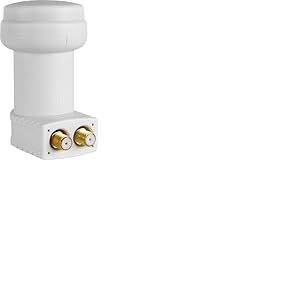 Megasat HD-Profi Twin LNB – LNB Universel (2 utilisateurs, 0,1 DB, connecteurs dorés, Protection Contre Les intempéries) – Blanc