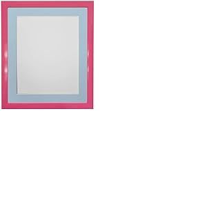 FRAMES BY POST Cadre photo rose de 1,9 cm avec contour bleu - 50,8 x 40,6 cm - Dimensions de l'image : 38,1 x 25,4 cm - Verre plastique