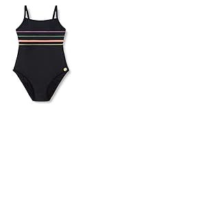 MAILLOT DE BAIN Menstruel 1 Pièce Fille/Ado COLIBRI FLUX/LEGER/MOYEN NOIR T14 Ans,Maillot de Bain de Règle 1 Pièce Uni Noir+Bandes Fluo T14 Ans Happy Days By HP