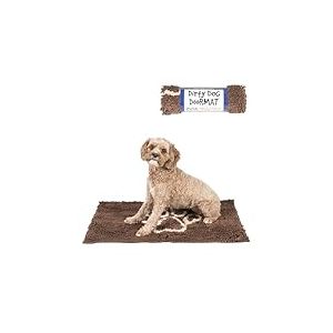 Dog Gone Smart Dirty Dog Doormat - Fast Drying Rug with Super Gripper Backing for Clean Floors - Super Absorbent and Machine Washable Mat for Muddy Paws - Almond