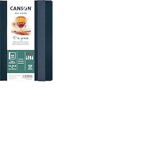 Canson Professional Book - Papier blanc pour dessin, grain fin, 224 g/m², couverture rigide, 14 x 21,6 cm, blanc naturel, 32 feuilles