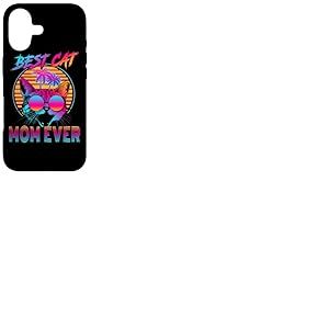 Best Cat Mom Ever Vintage 80s Funny Mothers Day Cat Lover Coque pour iPhone 17